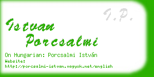 istvan porcsalmi business card